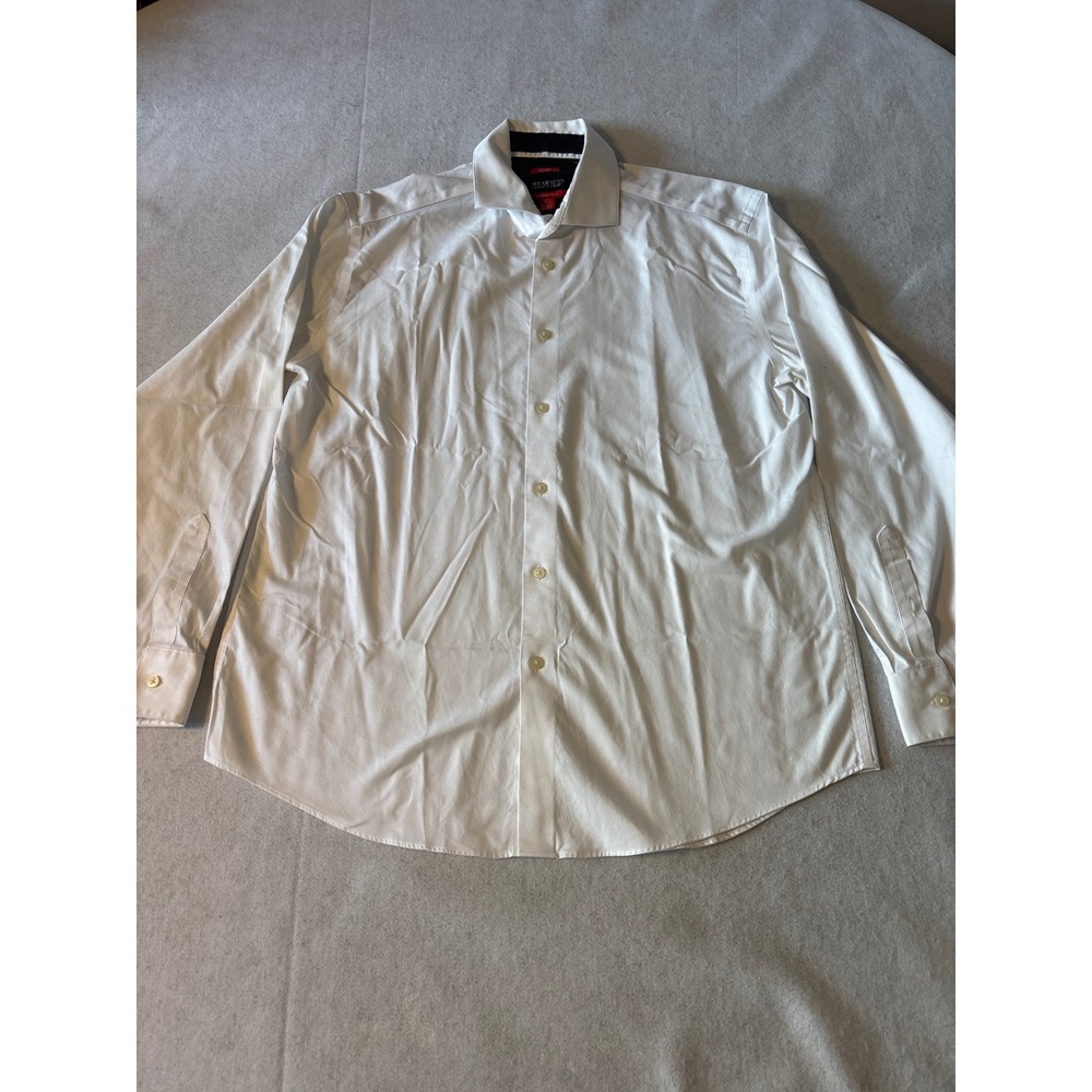 Awearness Kenneth Cole Dress Shirt Mens 17.5 34/35‎ White Slim Fit Awear-Tech EX